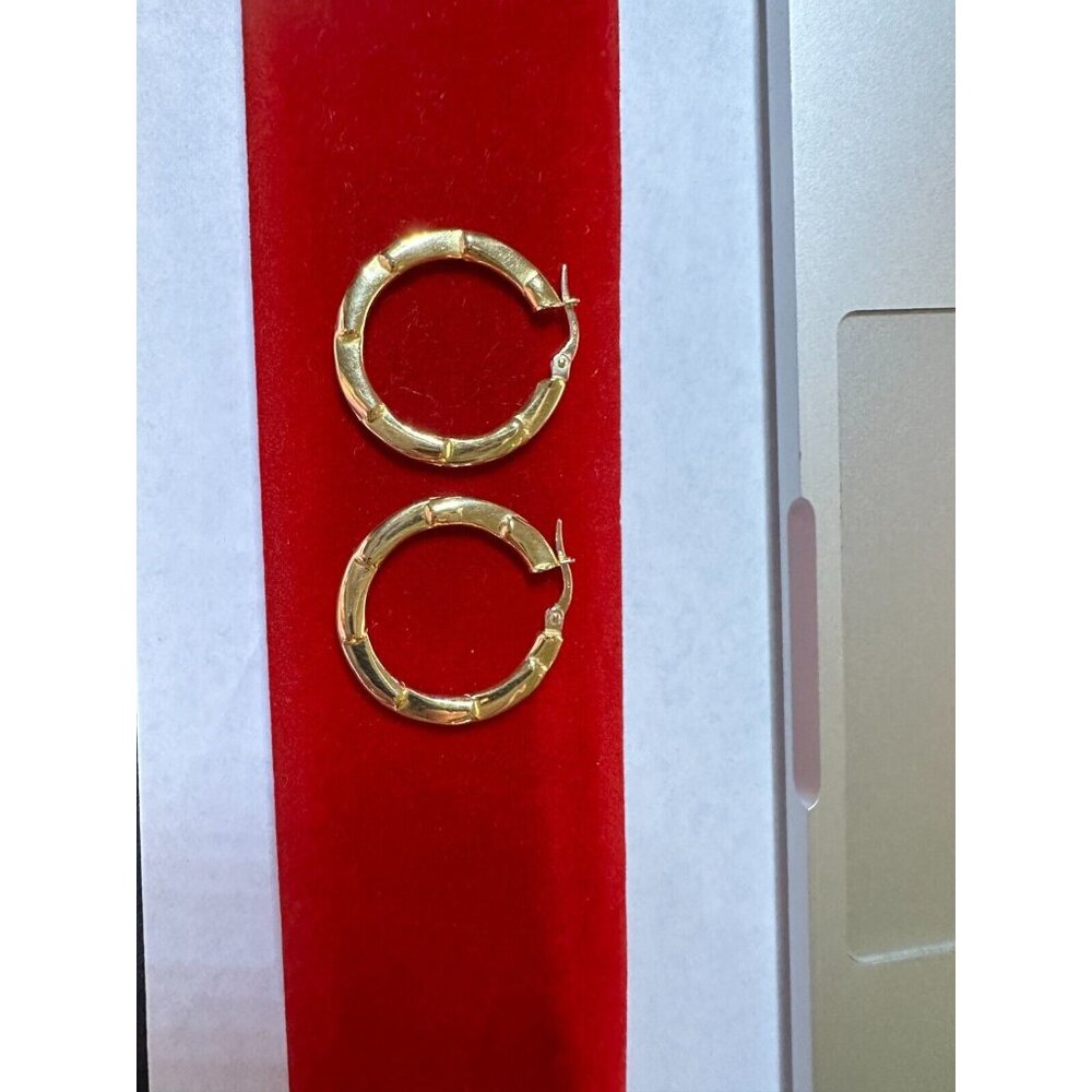 18K YELLOW GOLD EARRINGS WITH BIG ROUND CIRCLE 3,43 grams